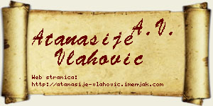 Atanasije Vlahović vizit kartica